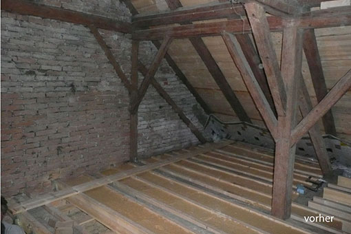 Das vorhandene Dachgeschoss soll zu einer Wohnung umgebaut werden