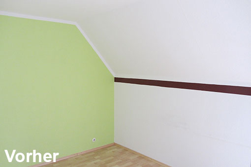 Die Raumgestaltung vor der Sanierung des Dachgeschosses