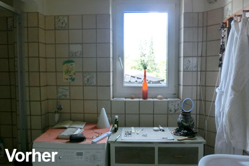 Vor der Sanierung: Das in die Jahre gekommene Badezimmer